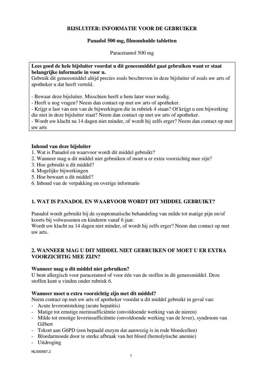 500 mg Filmomhulde Tabletten afbeelding van document #1, leaflet