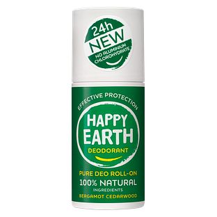 Happy Earth 100% Natural Deo Roll-On Bergamot Cedarwood 75ML