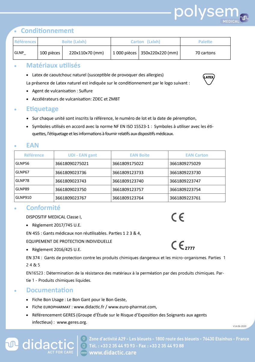 Latex Handschoenen Maat L afbeelding van document #2, instructions