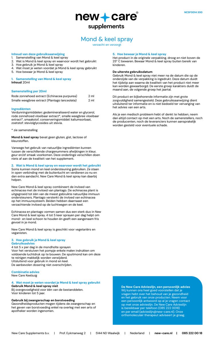 Mond & Keel Spray afbeelding van document #1, instructions