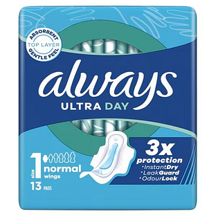 Always Ultra Normal Maandverband Met Vleugels 13ST