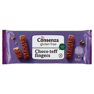 Consenza Gluten Free Choco Teff Fingers 108GR Consenza Gluten Free Choco Teff Fingers 108GR