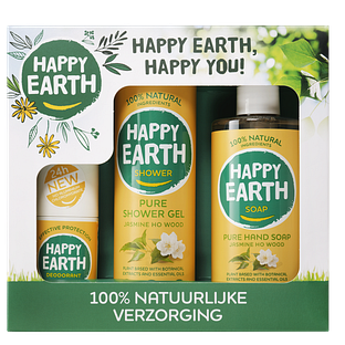 Happy Earth Giftset Jasmine Ho Wood, Deo/Showergel/Handsoap 1ST