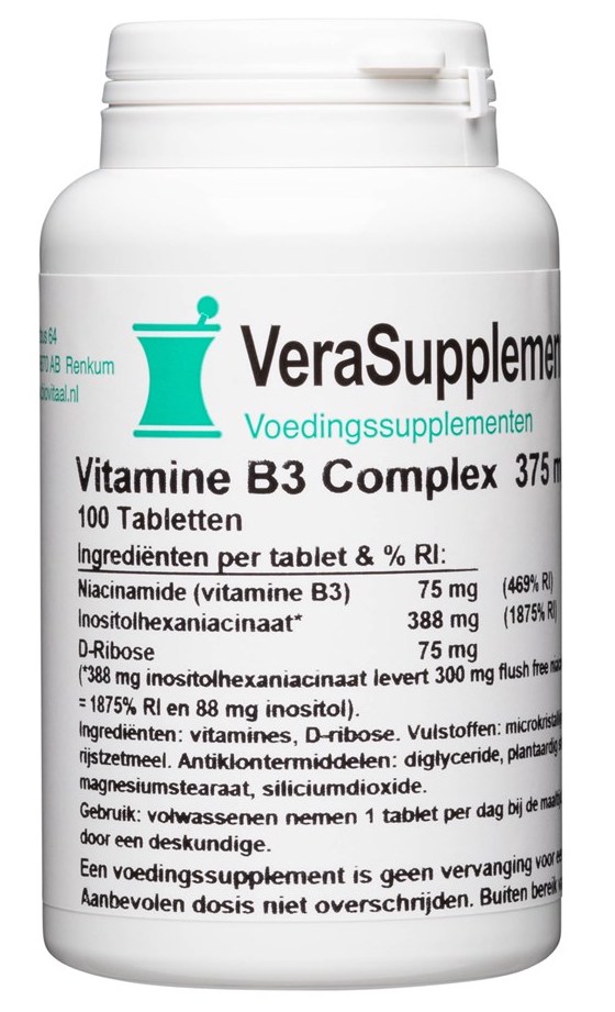 VeraSupplements Vitamine B3 Complex 375 mg Tabletten afbeelding