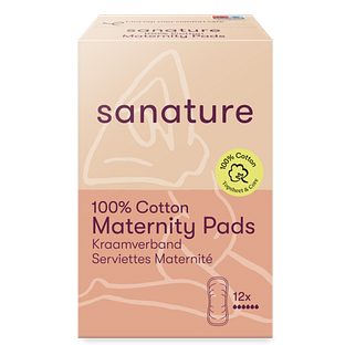 Sanature 100% Cotton Maternity Pads Kraamverband 12ST