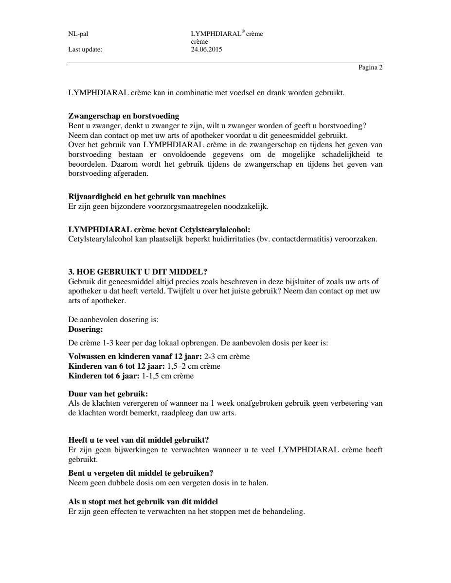 Lymphdiaral Zalf afbeelding van document #2, leaflet