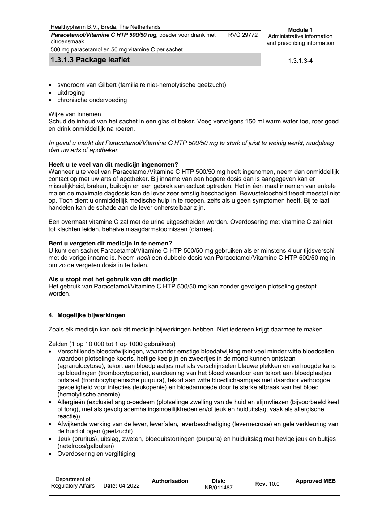 Paracetamol Vitamine C Sachet afbeelding van document #4, leaflet