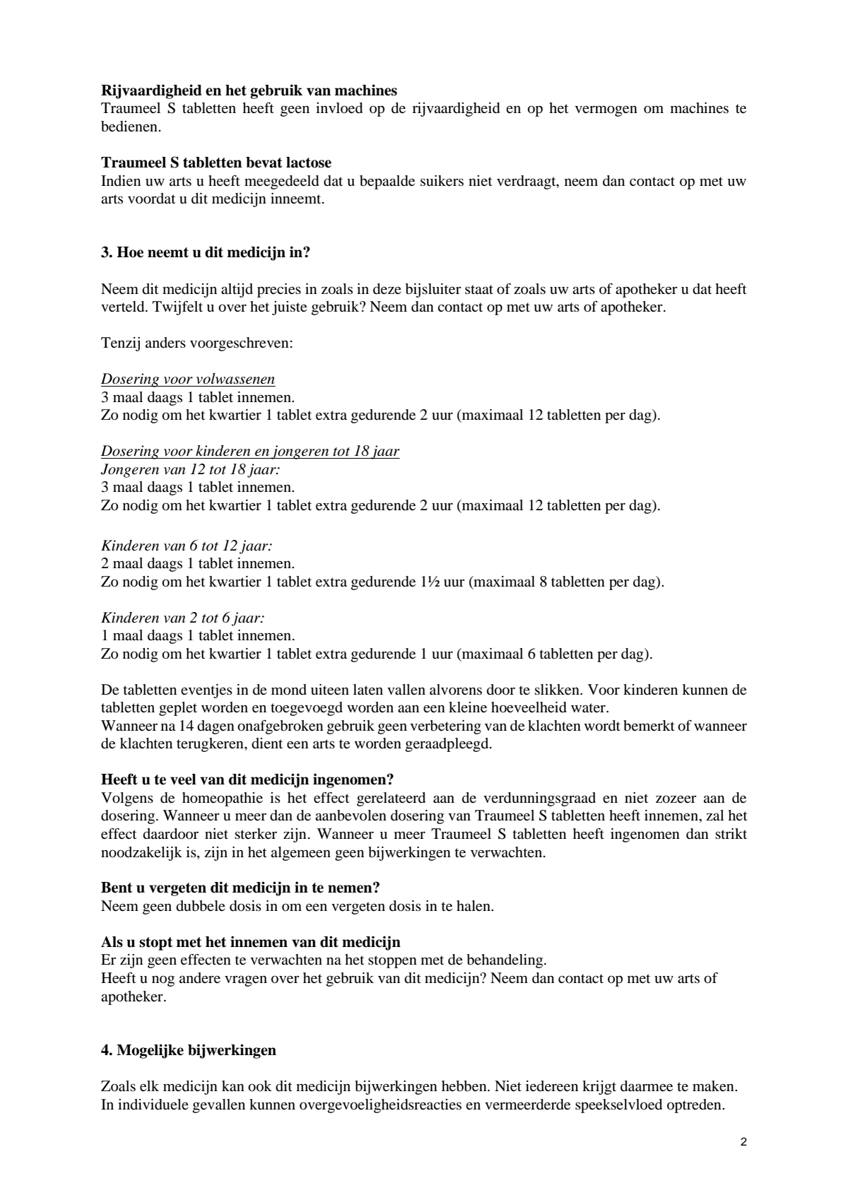 Traumeel S afbeelding van document #2, leaflet