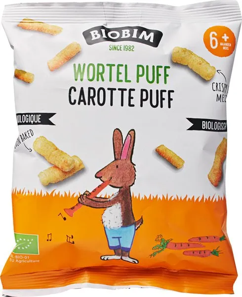 Biobim Biologische Mais Puffs Wortel 6+M afbeelding