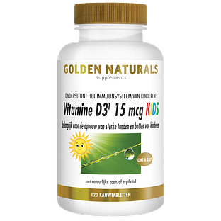 Golden Naturals Vitamine D3 15 mcg Kids Kauwtabletten 120KTB