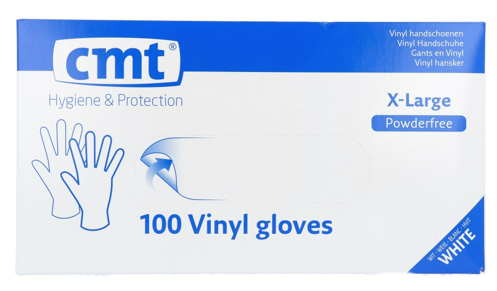 CMT Vinyl Handschoenen Poedervrij Extra Large Wit afbeelding