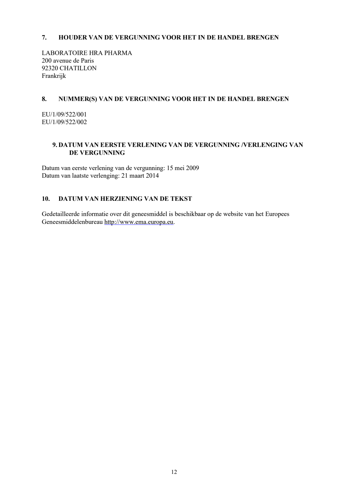 Noodanticonceptie Tablet afbeelding van document #12, leaflet