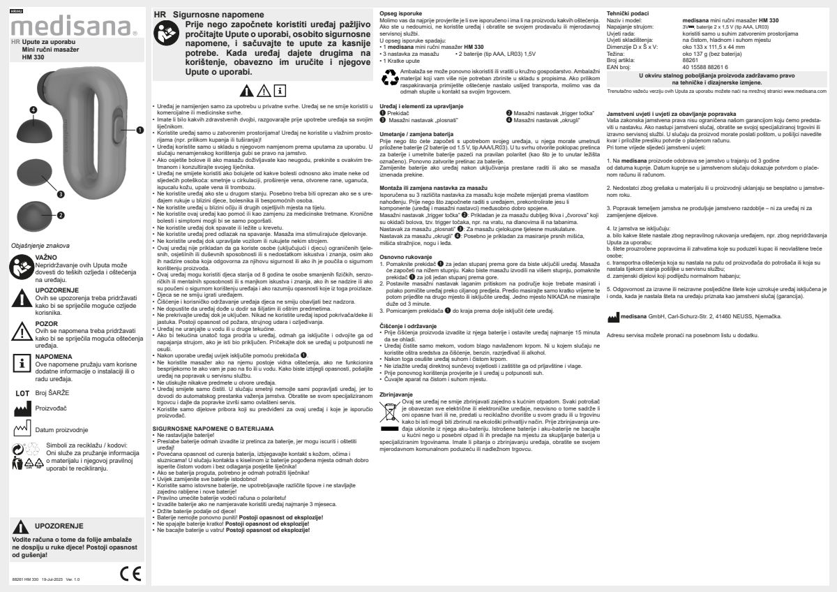 HM 330 Mini Hand Massage afbeelding van document #17, instructions