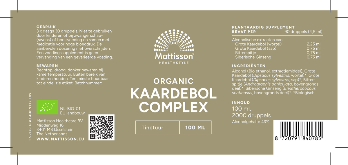 Biologisch Kaardebol Complex Druppels afbeelding van document #1, label