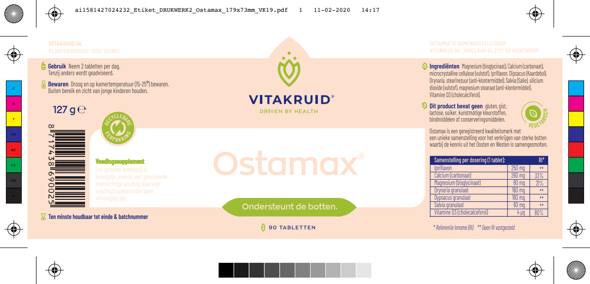 Ostamax met oa Calcium & Magnesium afbeelding van document #1, label