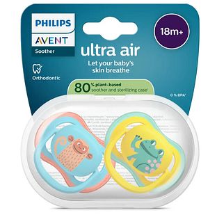 Avent Ultra Air Fopspeen Kikker Aap 18M+ 2ST Avent Ultra Air Fopspeen Kikker Aap 18M+ 2ST