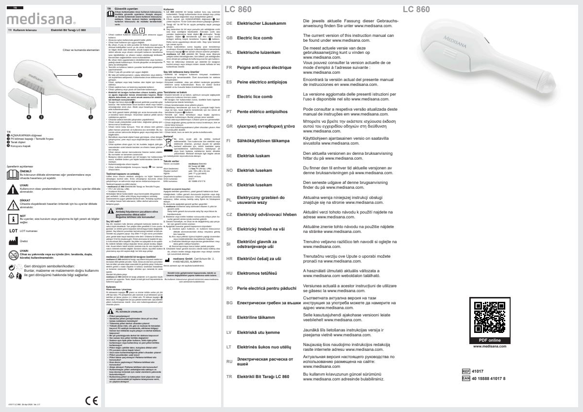Elektrische Luizenkam LC 860 afbeelding van document #7, instructions