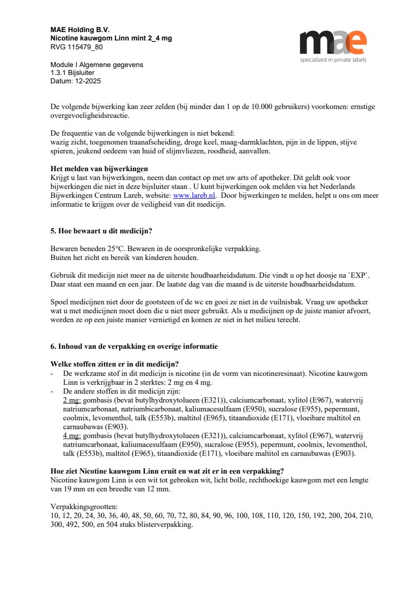 Nicotine Kauwgom Mint 2mg afbeelding van document #7, leaflet