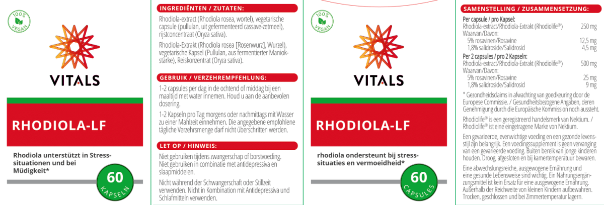 Rhodiola-LF Capsules afbeelding van document #1, label