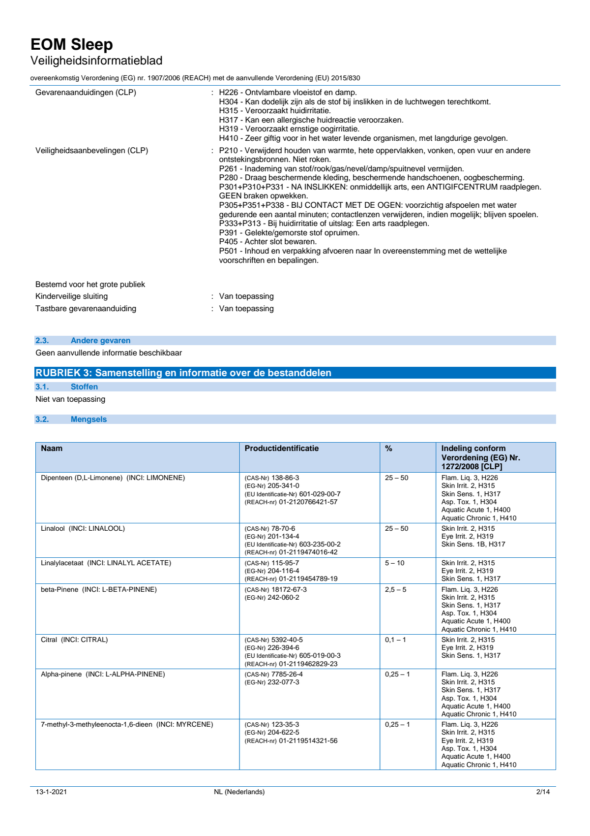 Essentiële Olie Sleep Well afbeelding van document #2, label