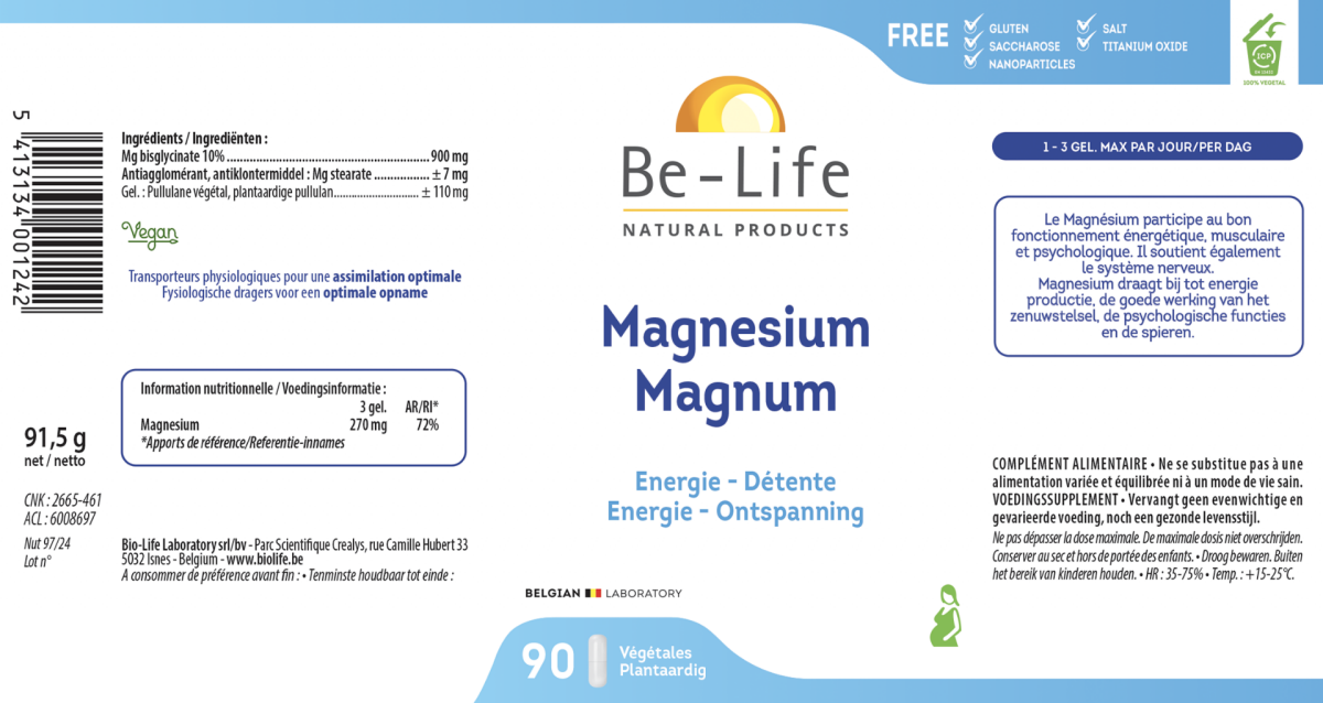 Magnesium Magnum Capsules afbeelding van document #1, label
