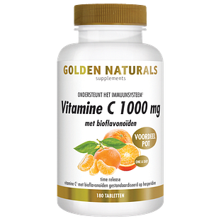 Golden Naturals Vitamine C 1000mg met bioflavonoïden Tabletten 180VTB