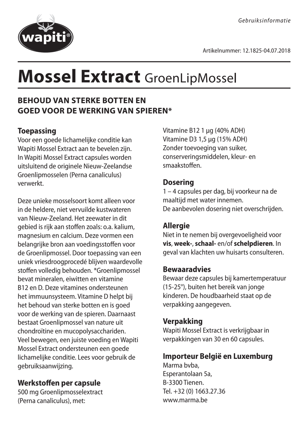 Mossel Extract Capsules afbeelding van document #1, instructions
