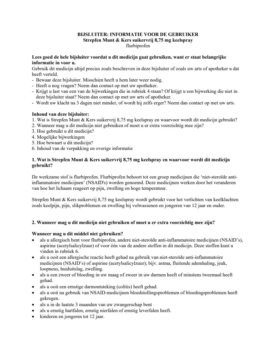 8,75mg Keelspray afbeelding van document #1, leaflet