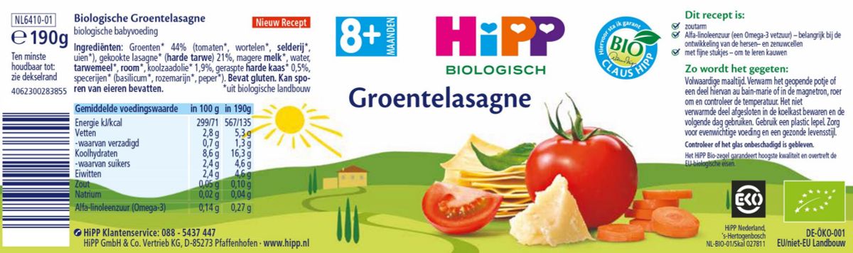 8M+ Groentelasagne afbeelding van document #1, label