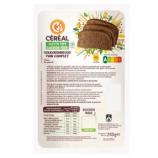 Cereal Glutenvrij & Lactosevrij Volkoren Brood 240GR