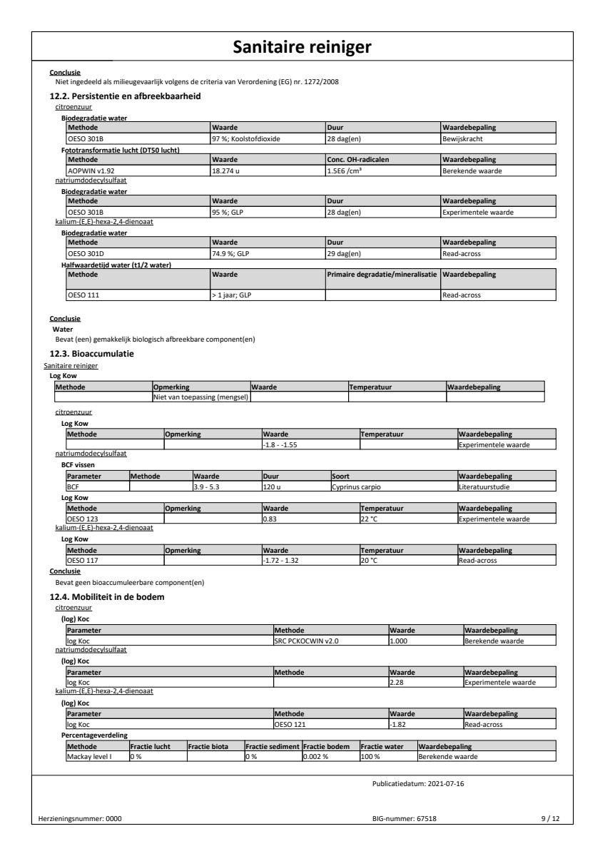 Badkamer Reiniger Navulling afbeelding van document #9, leaflet