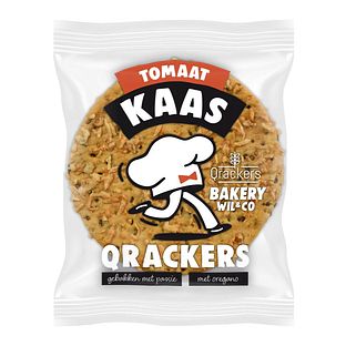 Leev Qrackers Bakery Wil & Co Kaas & Tomaat 46GR Leev Qrackers Bakery Wil & Co Kaas & Tomaat 46GR