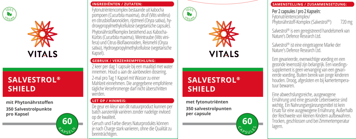 Salvestrol Shield Capsules afbeelding van document #1, label