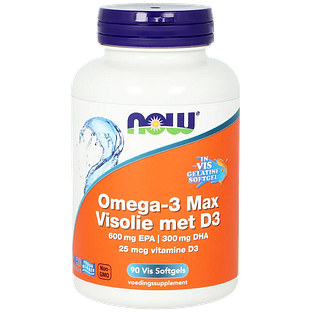 NOW Omega-3 Max Visolie met D3 Softgels 90SG