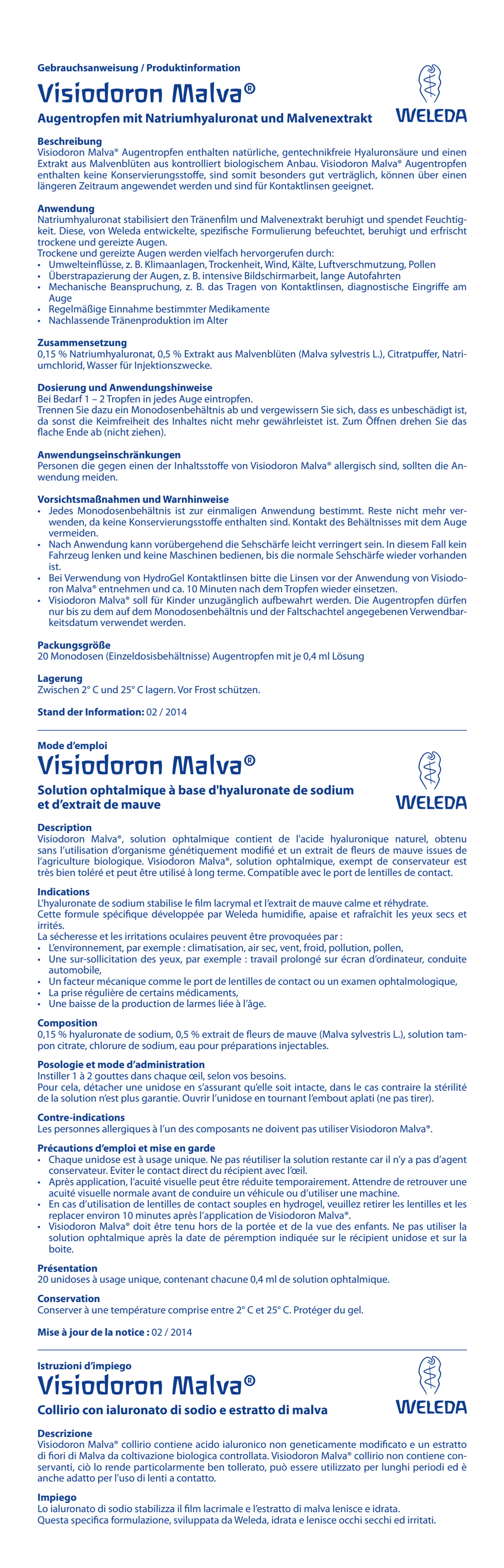 Visiodoron Malva Oogdruppels Ampullen afbeelding van document #1, instructions