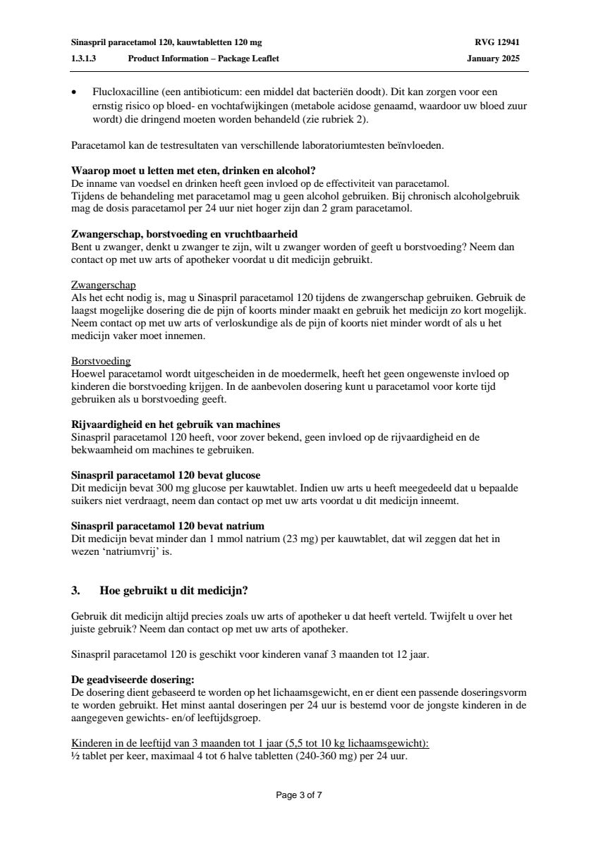 Paracetamol Tabletten 120mg afbeelding van document #3, leaflet