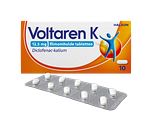 Voltaren K 12,5 mg pijnstiller Filmomhulde Tabletten Diclofenac-Kalium 10TB Voltaren K 12,5 mg pijnstiller Filmomhulde Tabletten Diclofenac-Kalium 10TB