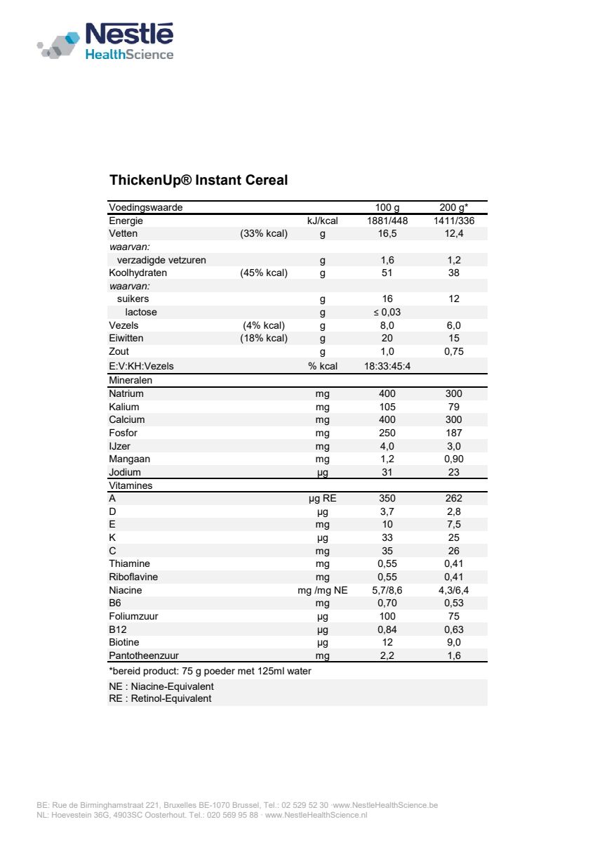 Thicken Up Instant Cereal Apple Hazelnoot afbeelding van document #1, instructions