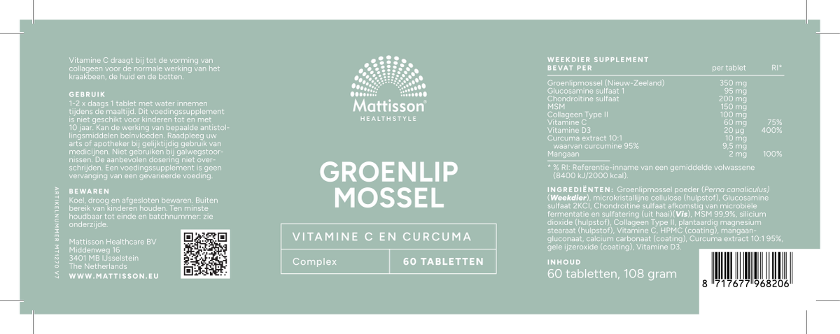 Absolute Groenlipmossel Complex Tabletten afbeelding van document #1, label