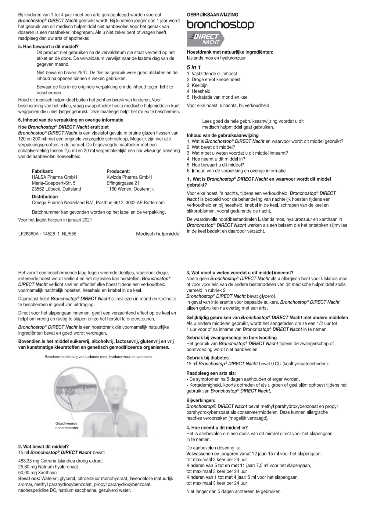 Direct Nacht 5-in-1 Hoestdrank afbeelding van document #1, instructions