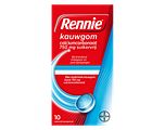 Rennie Kauwgom Calciumcarbonaat 750mg Suikervrij 10ST