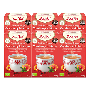Yogi Tea Positive Energy Cranberry Hibiscus Voordeelverpakking 6x17ST Yogi Tea Positive Energy Cranberry Hibiscus Voordeelverpakking 6x17ST