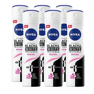 Nivea Black & White Invisible Original Deodorant Spray Voordeelverpakking 6x150ML