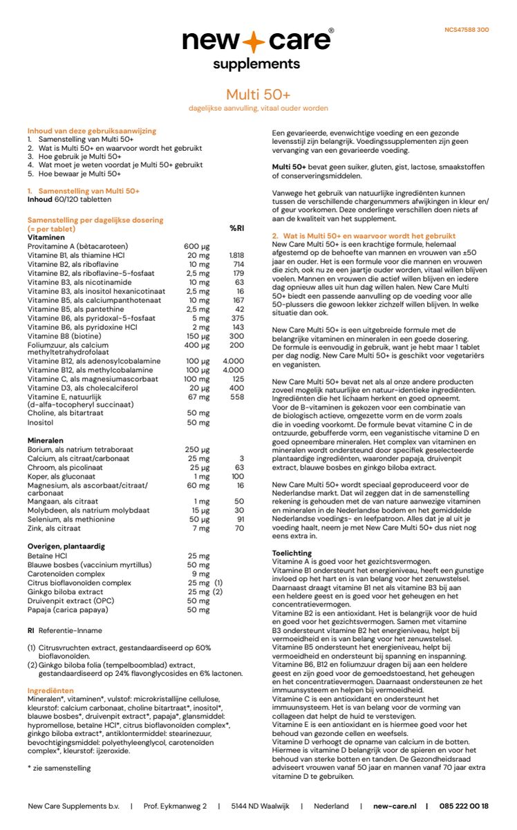 Multi 50+ Tabletten afbeelding van document #1, instructions