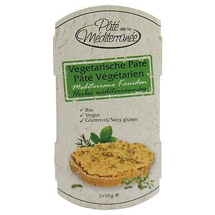 Pate de la Mediterranee Vegetarische Paté Mediterrane Kruiden 100GR Pate de la Mediterranee Vegetarische Paté Mediterrane Kruiden 100GR