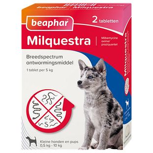 Beaphar Milquestra Ontwormingsmiddel Honden 0.5 - 10KG 2ST Beaphar Milquestra Ontwormingsmiddel Honden 0.5 - 10KG 2ST