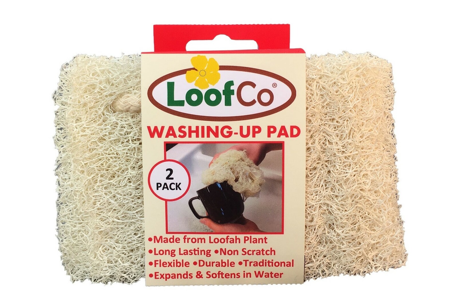 LoofCo Afwasspons Loofah 2-Pack afbeelding