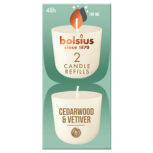 Bolsius Cederwood & Vetiver Candle Refills 2ST Bolsius Cederwood & Vetiver Candle Refills 2ST