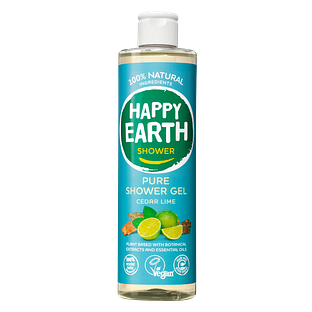 Happy Earth 100% Natural Shower Gel Cedar Lime 300ML