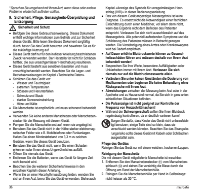 Microlife BP Bloeddrukmeter B3 Comfort PC afbeelding van document #38, instructions